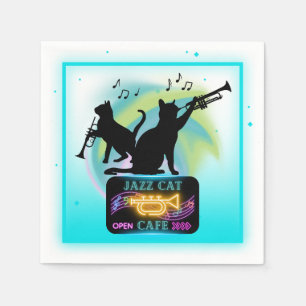 Jazz Cats   Trumpet Paper Napkins