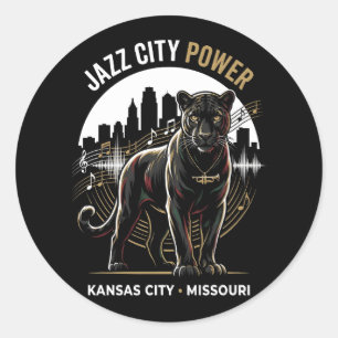 Jazz City Power Kansas City Jaguar Cultural Art Classic Round Sticker