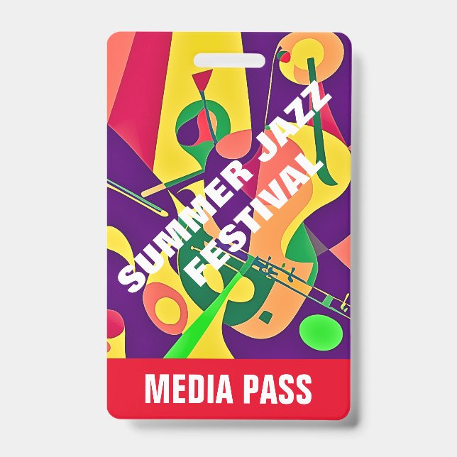 JAZZ CORPORATE MEDIA I.D. EVENT PASS ID BADGE (Front)
