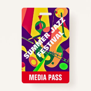 JAZZ CORPORATE MEDIA I.D. EVENT PASS ID BADGE