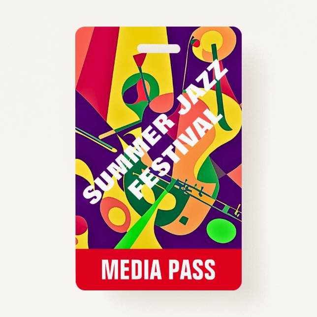 JAZZ CORPORATE MEDIA I.D. EVENT PASS ID BADGE (Front)