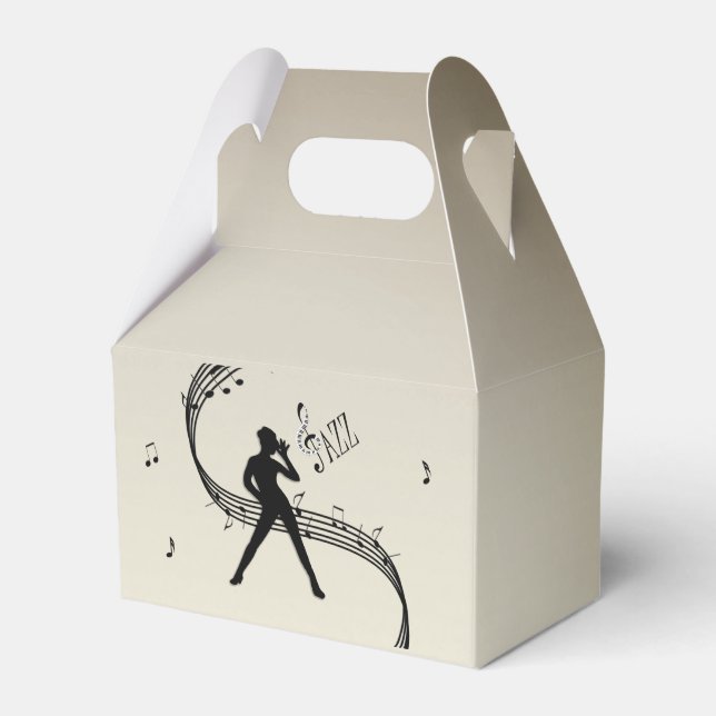 Jazz Dance Golden Music Favour Box (Front Side)