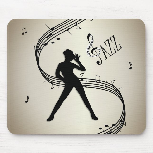 Jazz Dance Golden Music Mouse Pad (Front)