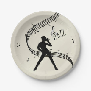 Jazz Dance Golden Music   Paper Plate
