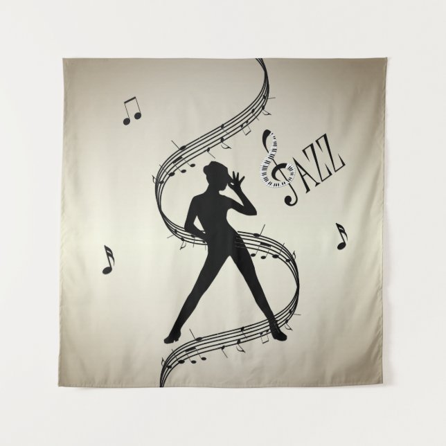 Jazz Dance Golden Music Tapestry (Front)