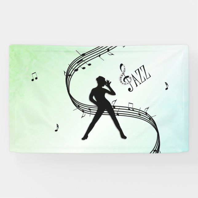 Jazz Dance Green Music Banner (Horizontal)