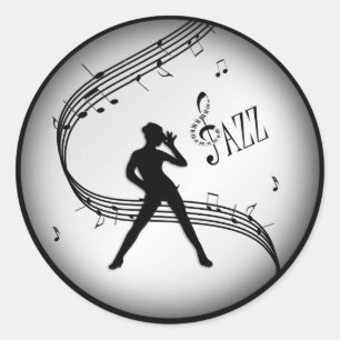 Jazz Dance Green Music Classic Round Sticker