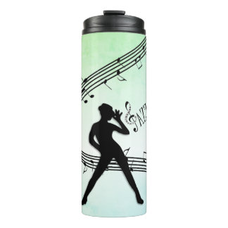 Jazz Dance Green Music Thermal Tumbler