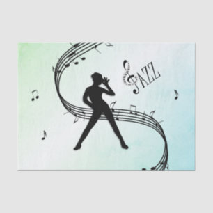 Jazz Dance Green Music Tissue Paper