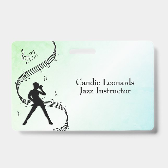 Jazz Dance Instructor with Name and Station ID Badge (Front)