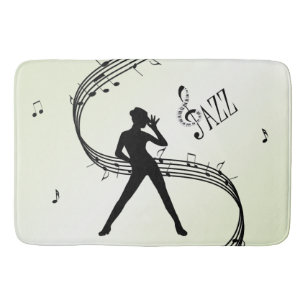 Jazz Dance Light Olive Music Bath Mat