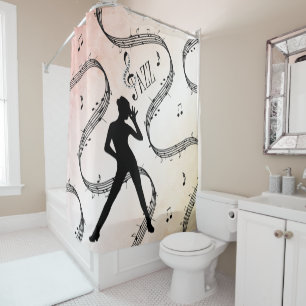 Jazz Dance Peachy Music Shower Curtain