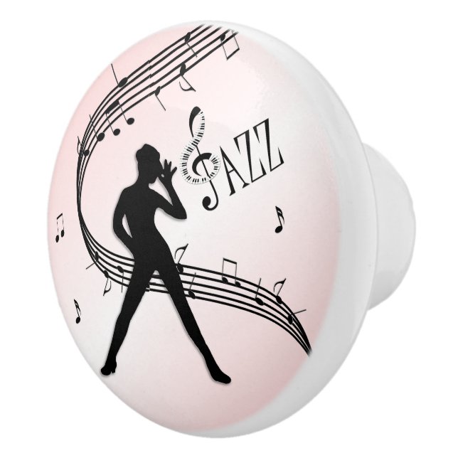 Jazz Dance Pink Ceramic Knob (Right)