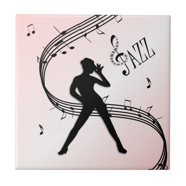 Jazz Dance Pink Ceramic Tile (Front)