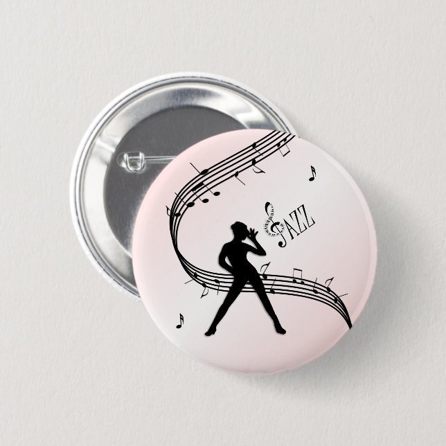 Jazz Dance Pink Music Button (Front & Back)