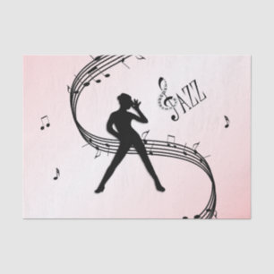 Jazz Dance Pink Music Tissue Paper