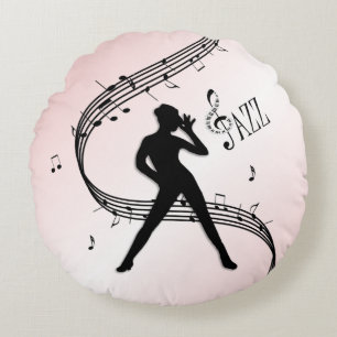 Jazz Dance Pink Round Pillow