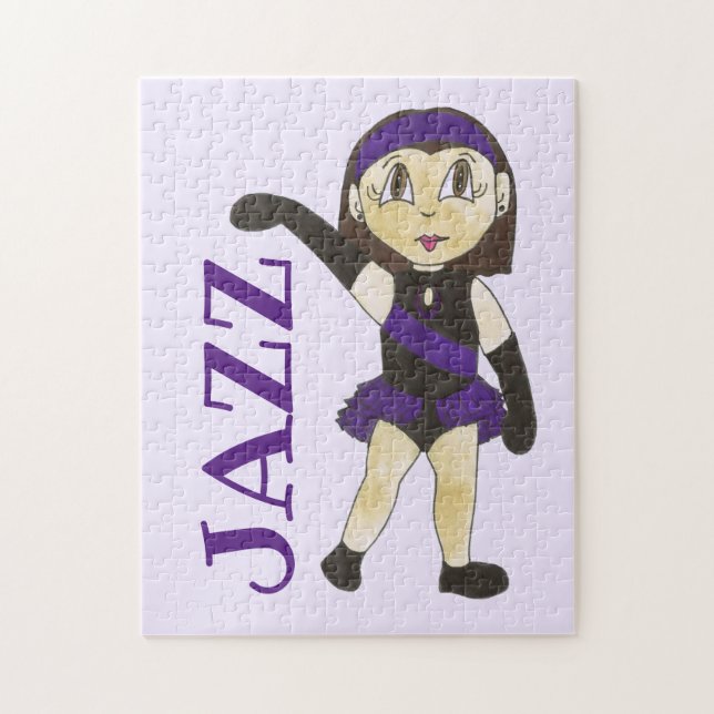 Jazz Dance Recital Purple Costume Girl Dancer Jigsaw Puzzle (Vertical)