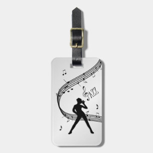 Jazz Dance Silver Luggage Tag