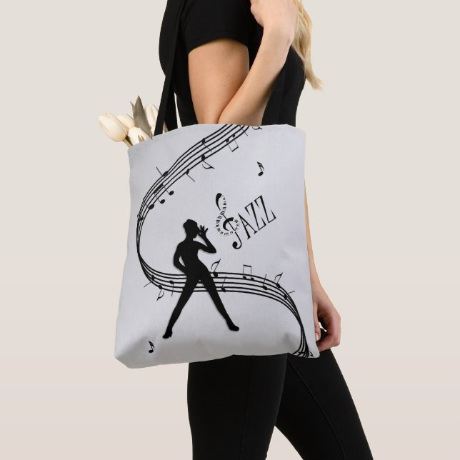Jazz Dance Silver Tote Bag (Close Up)