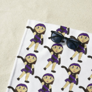 Jazz Dance Teacher Recital Black Purple Costume Beach Towel