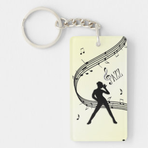Jazz Dance Yellow Music  Key Ring