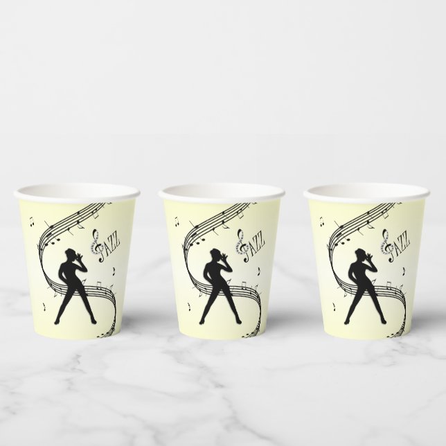 Jazz Dance Yellow Music Paper Cups (Multi)