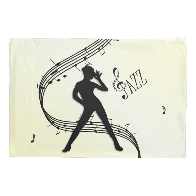 Jazz Dance Yellow Music  Pillowcase (Back)
