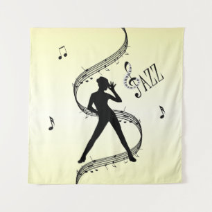 Jazz Dance Yellow Music Tapestry