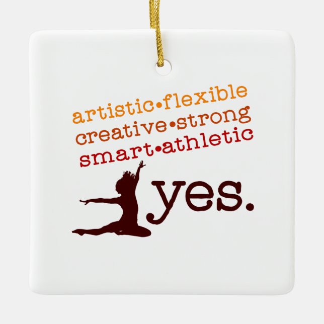 Jazz Dancer Artistic Creative square Ceramic Ornament (Front)