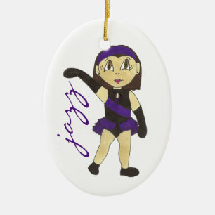 Jazz Dancer Purple Costume Recital Dance Teacher Ceramic Tree Decoration
