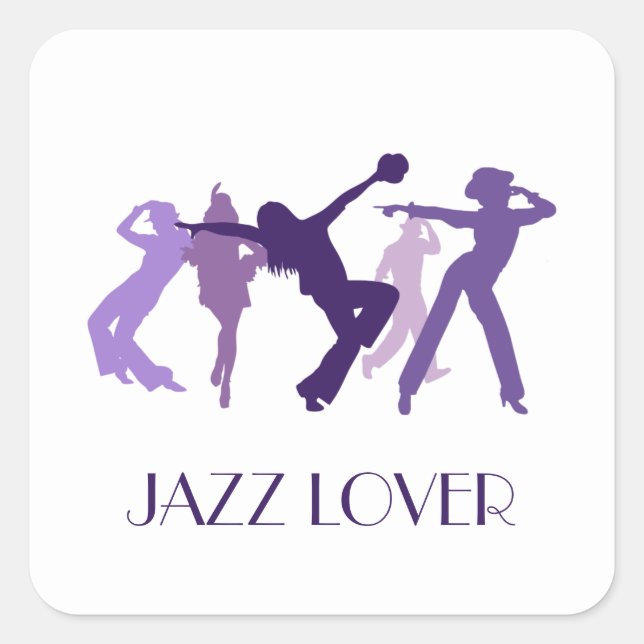 Jazz Dancers Illustration Square Sticker (Front)