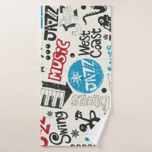 Jazz Doodle: Eclectic Music Mix Bath Towel