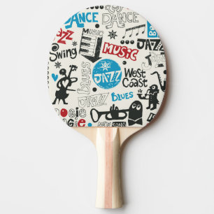Jazz Doodle: Eclectic Music Mix Ping Pong Paddle