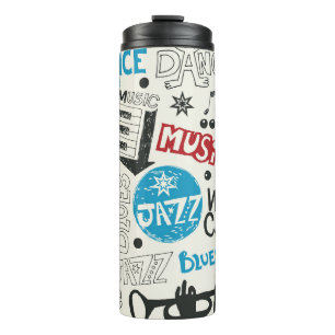 Jazz Doodle: Eclectic Music Mix Thermal Tumbler