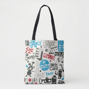 Jazz Doodle: Eclectic Music Mix Tote Bag
