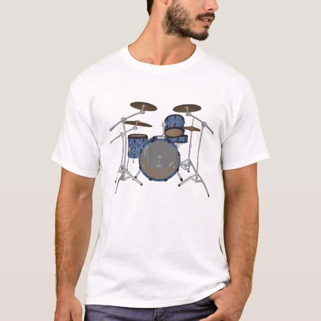 Jazz Drum Kit - Custom Blue Finish - T-Shirt (Front)