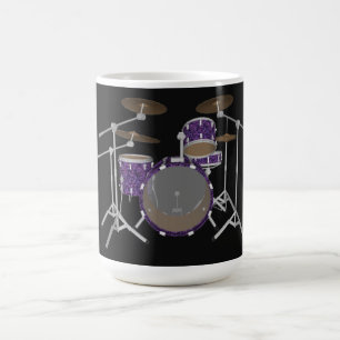 Jazz Drum Kit: Custom Violet Drums Set: Coffee Mug