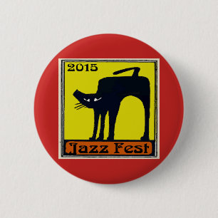 Jazz fest Black Cat 2015 6 Cm Round Badge