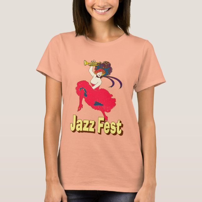 Jazz Fest Lady With Horn T-Shirt (Front)