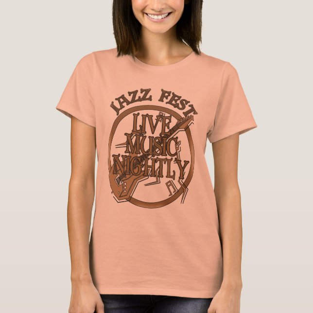Jazz fest Live Music Sepia T-Shirt (Front)
