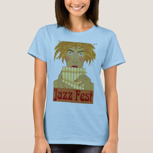Jazz Fest Pan on Flute T-Shirt (Front)