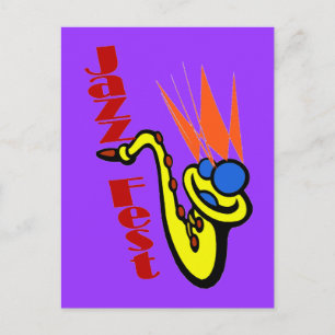 Jazz Fest Sax Postcard