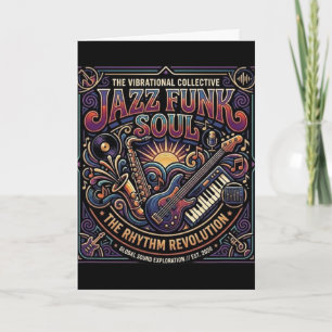 Jazz Funk Soul Music Retro Vibe Rhythm Revolution  Card