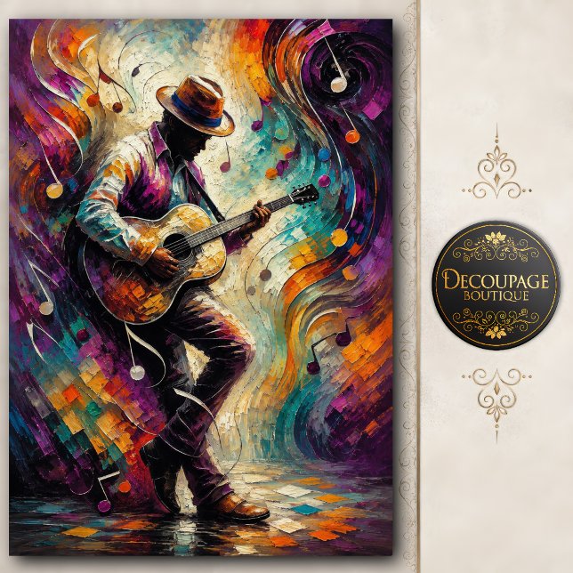 Jazz Guitar Rhythm Decoupage Tissue Paper (Jazz Guitar Rhythm Decoupage Tissue Paper)