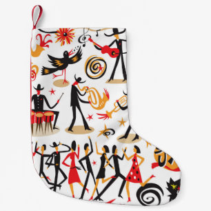 Jazz Icons Set: White Background Isolated Small Christmas Stocking