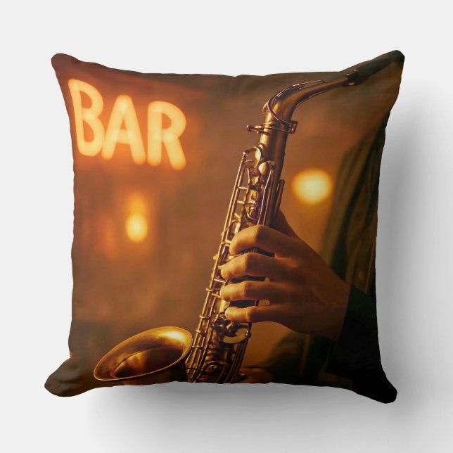 Jazz in Bar Lights Cushion (Front)