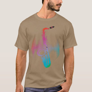 Jazz Instrument Saxophonist Music Colourful Saxoph T-Shirt