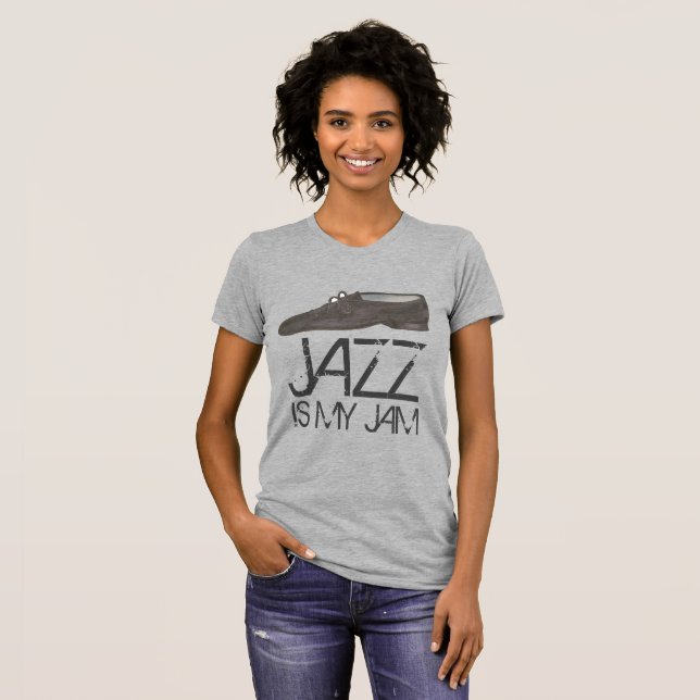 Jazz Is My Jam Black Dance Shoe Dancer Tee (Front Full)
