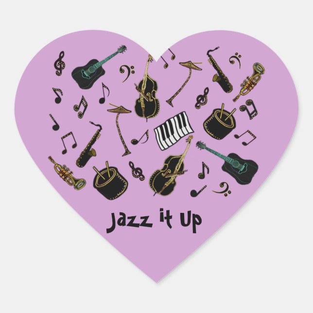 Jazz it Up Heart Sticker (Front)